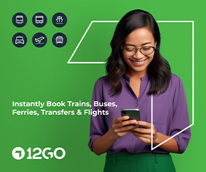 Easily book your international buses, trains, and planes with 12GO.asia.
