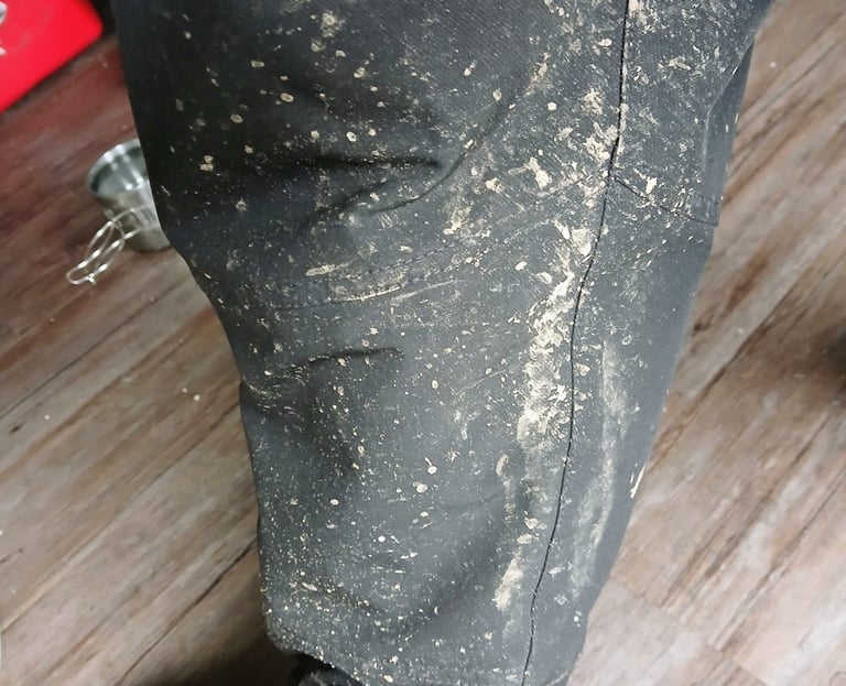 adean trails pants covered in mud after ride