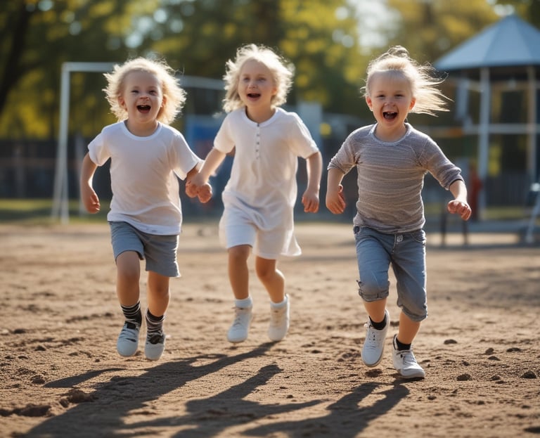 Dzieci bawiące się na placu zabaw, ubezpieczenie nnw dla dzieci i młodzieży