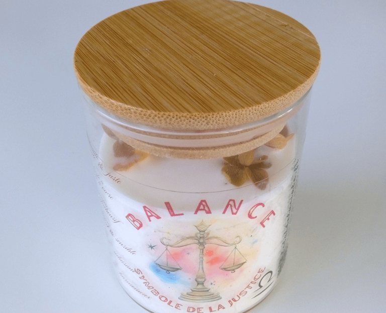 Libra zodiac sign candle with decan stone