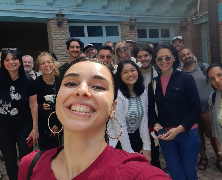 founder of girlguidetbilisi Megi with tourists