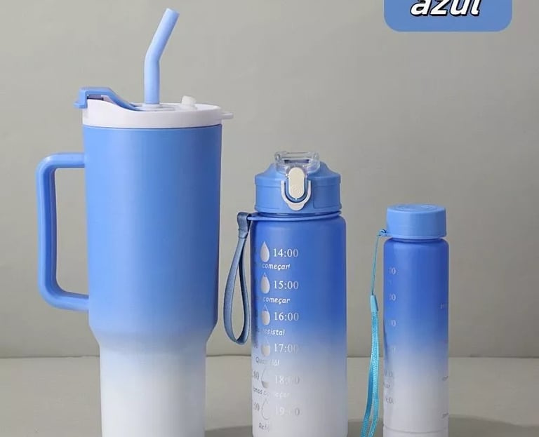 a blue and white cup with a blue and white cup next to it