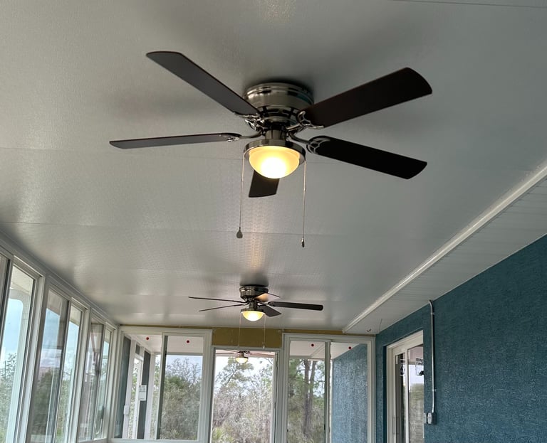 Ceiling fan installation – bedroom wiring upgrade