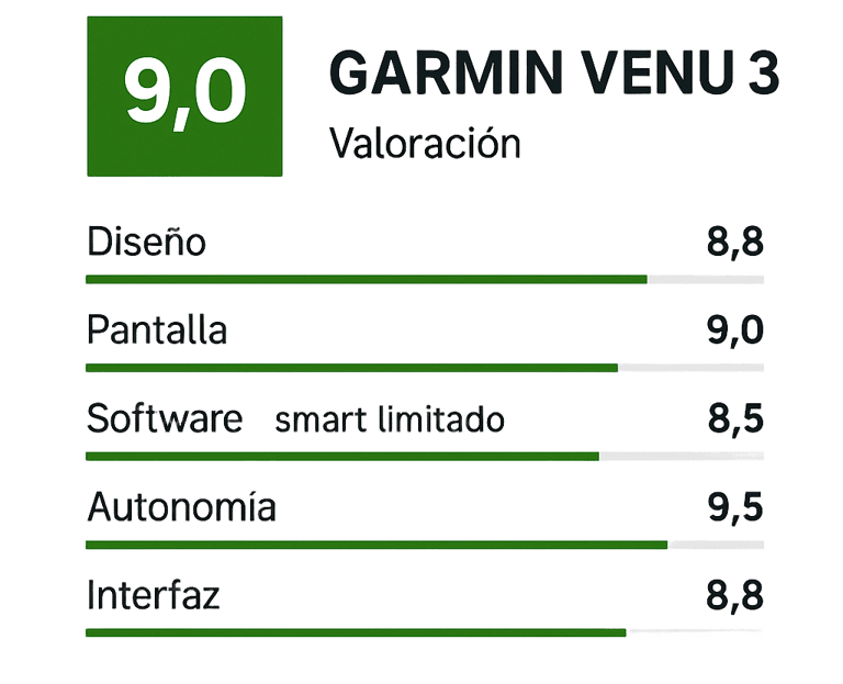 Valoracion Garming Venu 3