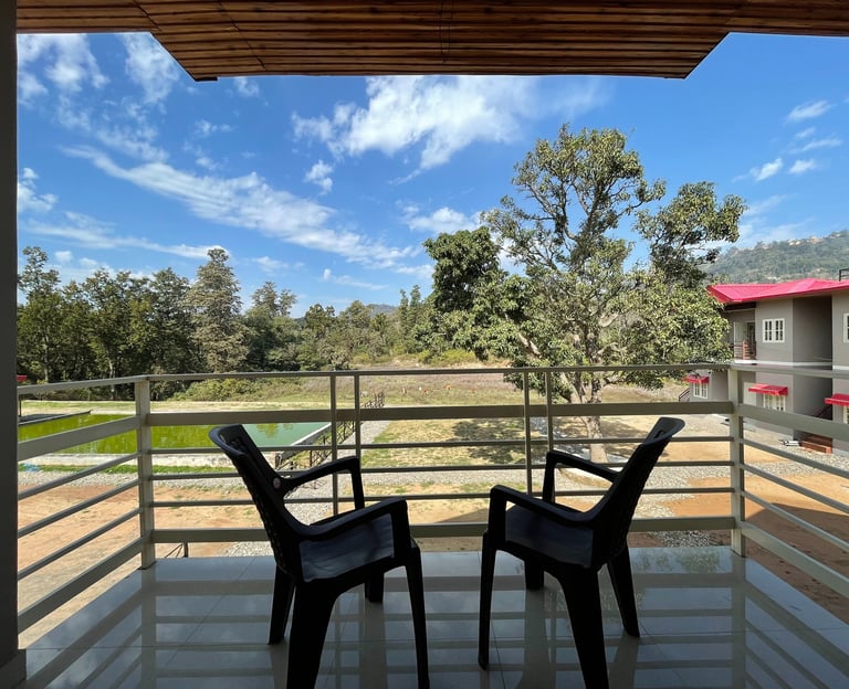 balcony view from Green Acres Homestay