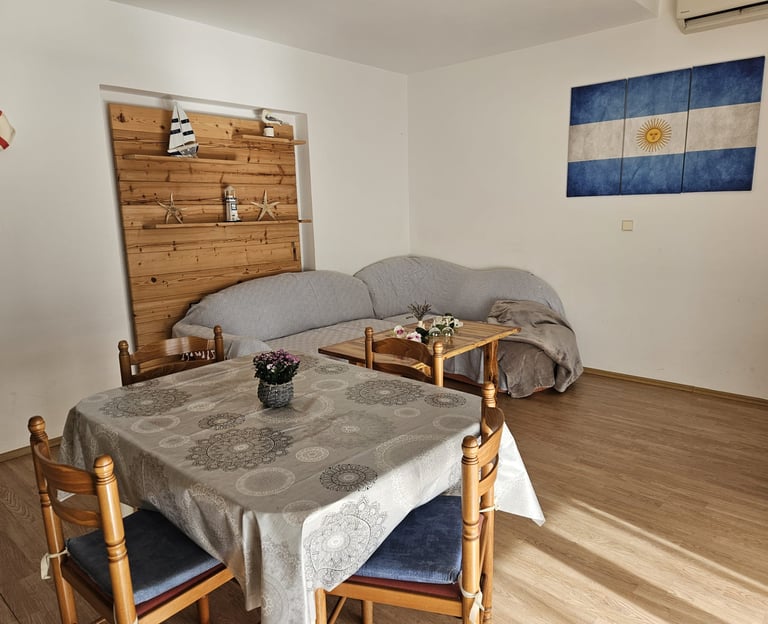 large living room and dining table
