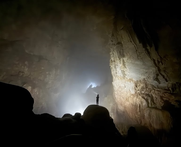 Looking through the Hopes dreams towards Hand of Dog, Son doong cave, Ke bang national park, Vietnam