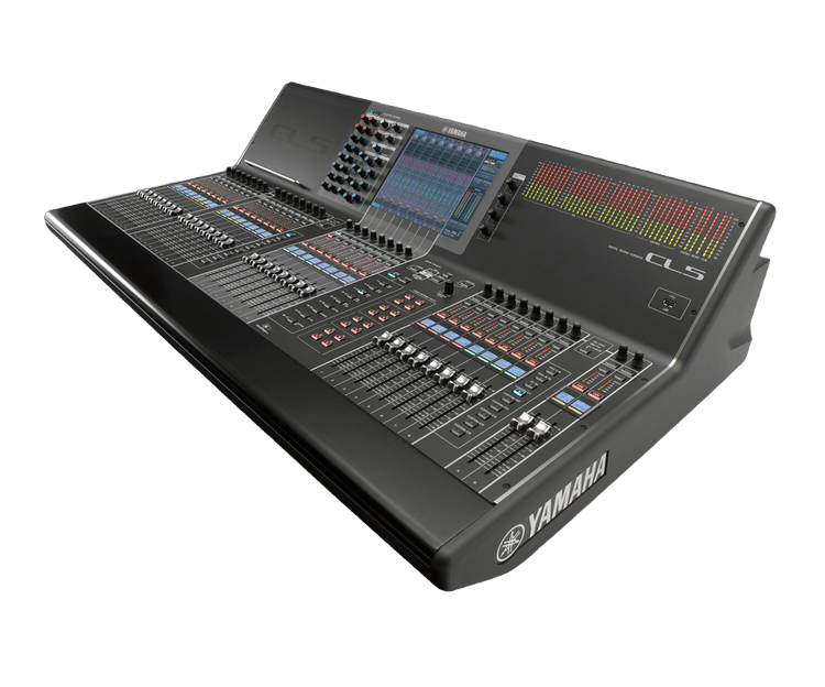 a sound board with a laptop and a monitor