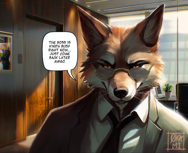 illustration renard animal antropomorphe furry mafia