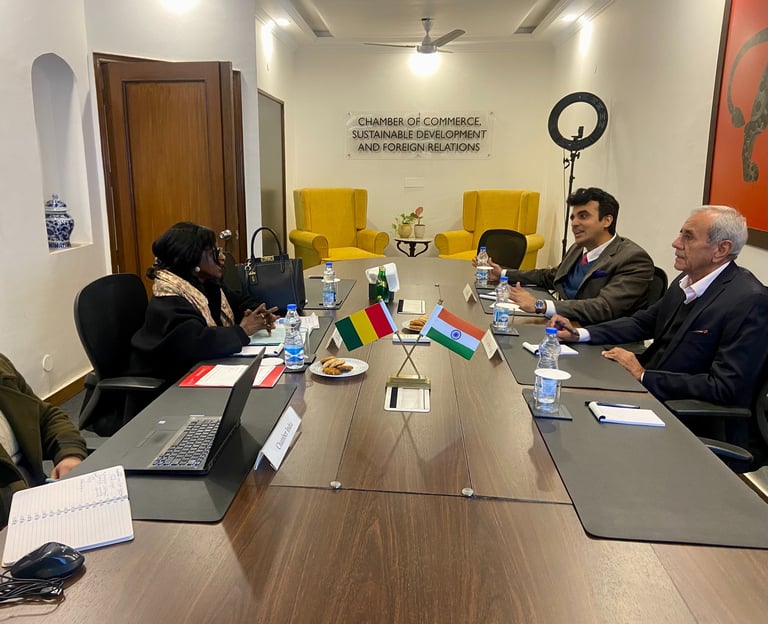 President of Chamber India Mr. Abhinav Balyan with charge d'affaires of Guinea