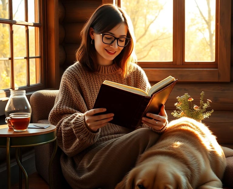 woman enjoying reading a book