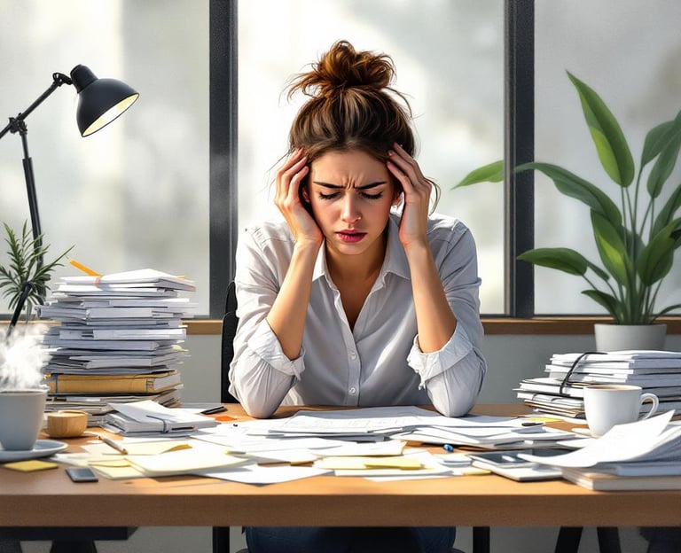 woman stressed at work