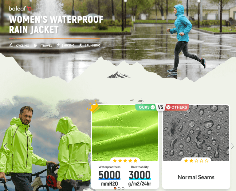 Baleaf packable weather-resistant jacket, ideal for island vacation outfits 2025 layering.