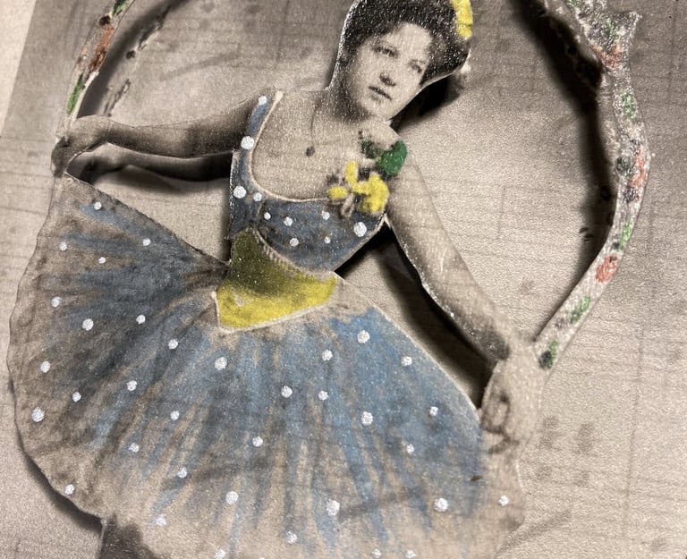 Photomontage peint à la main. Image vintage, image rétro.