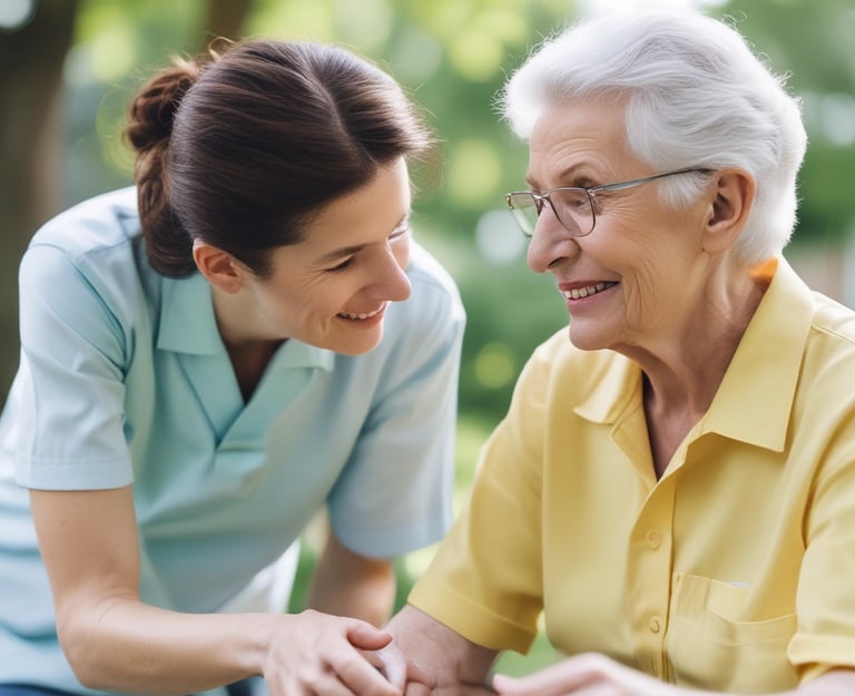A male doctor wearing a white lab coat is attentively administering medical care to a patient. The patient, who is seated in a hospital chair, is receiving treatment through a port in his chest. A female healthcare professional stands nearby, observing and providing support.