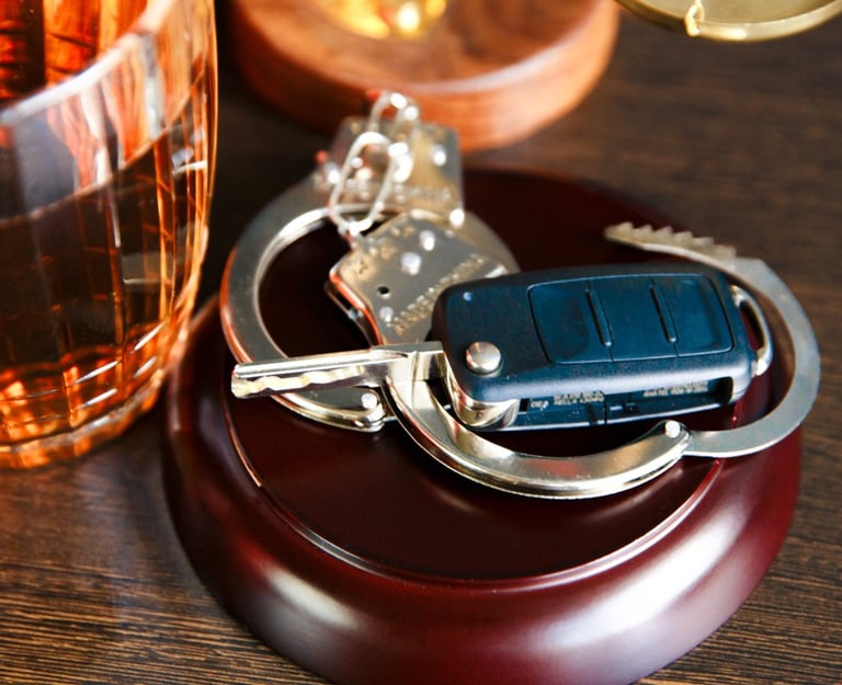 keys and handcuffs on desk