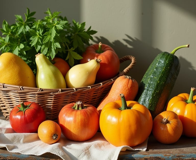 Panier de légumes frais illustrant un service d’accompagnement aux courses et d’aide à domicile