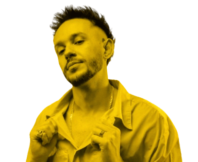 homem com a mao na blusa, dj welk