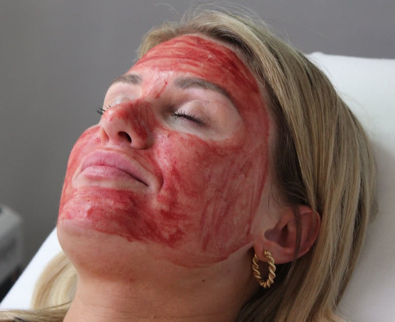 Kvinde nyder sin Vampire Facial vampyr behandling