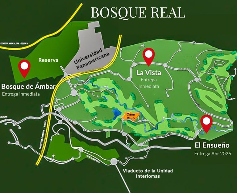 Plano general de Bosque Real Lotes residenciales