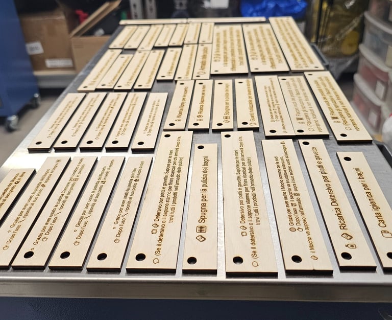 a table with a bunch of wooden planks