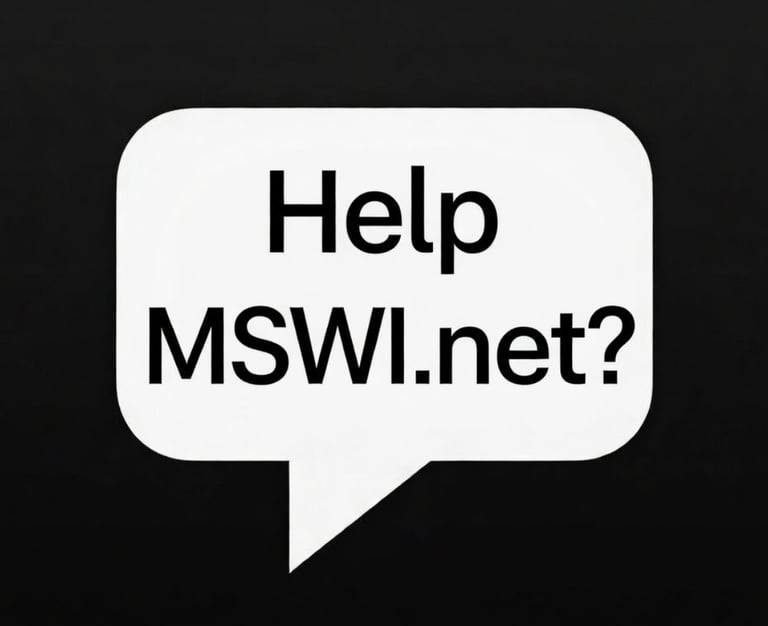 Help MSWI.net? in a white question box 