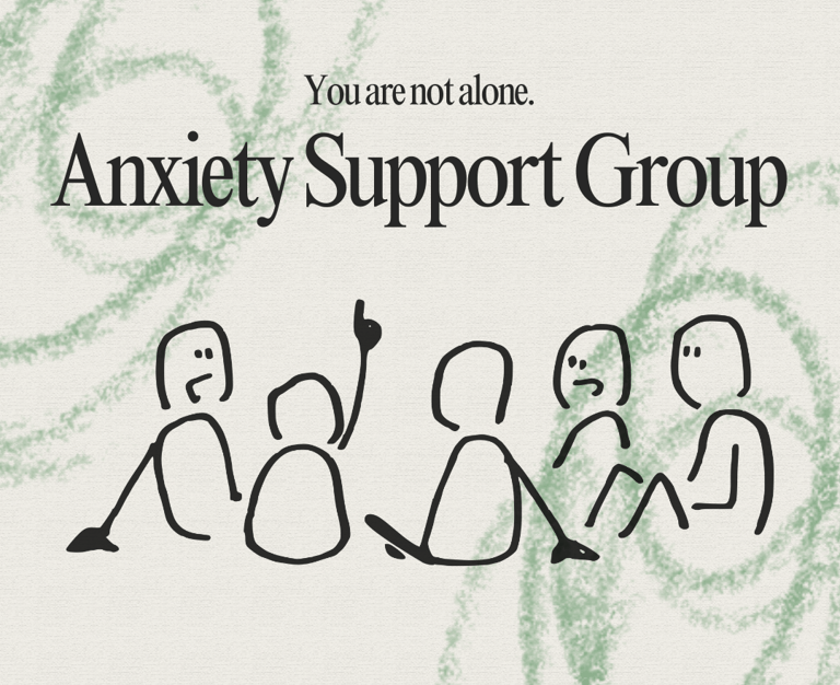 a group of stick figures sitting in a circle