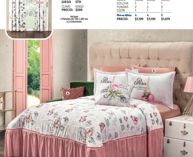 Colcha americana modelo Rosas en París de la marca Intima hogar