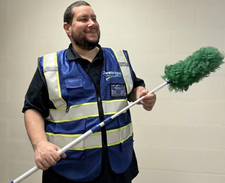 CoreBright owner with a duster