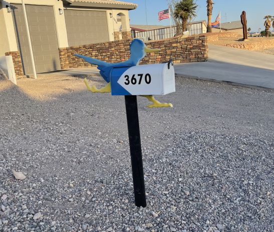 Blue Road Runner Mailbox Lake Havasu City AZ