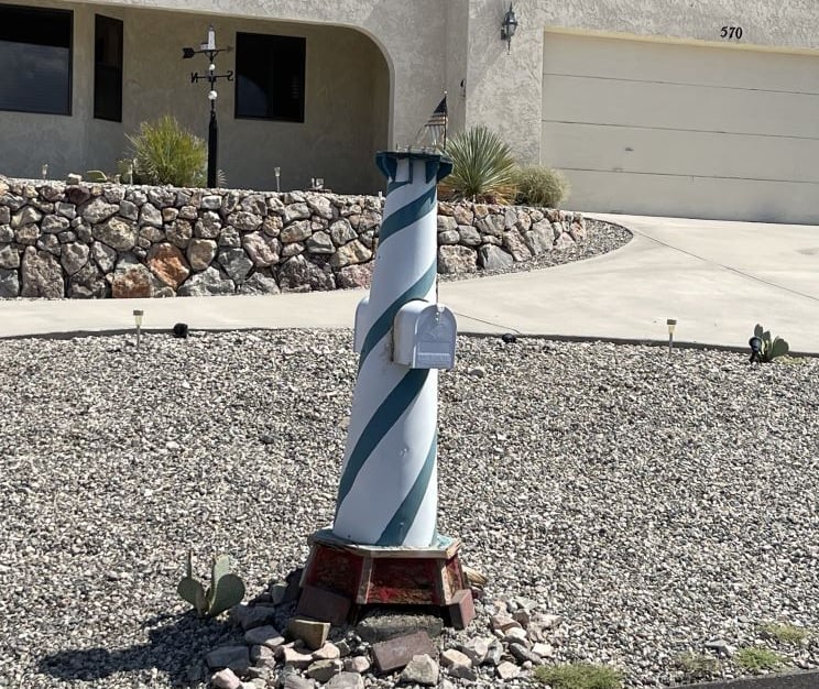 Candy Stripe Lighthouse Mailbox Lake Havasu City AZ