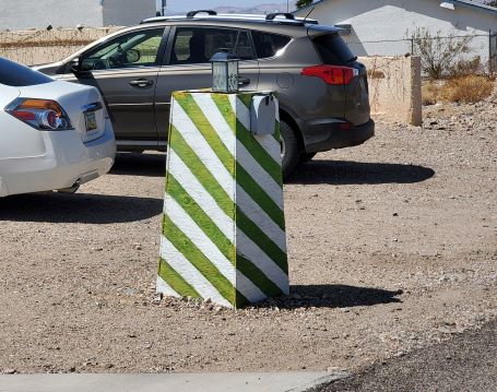 Green Candy Stripe Lighthouse Mailbox Lake Havasu City AZ