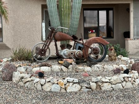 Old Motorcycle Landscaping Lake Havasu City AZ