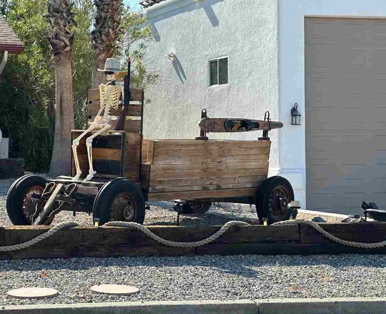 Skeleton On Wagon Landscaping Lake Havasu AZ