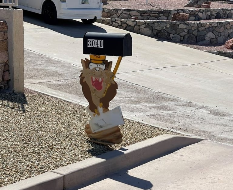 Tazmanian Devil Mailbox Lake Havasu City AZ