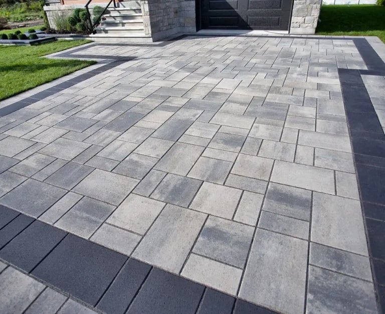 a brick paver driveway