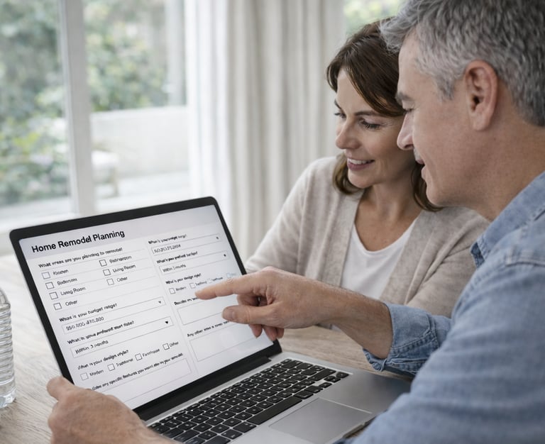 Homeowner creating scope of work for remodel using RenoPLNR ScopeBLDR tool
