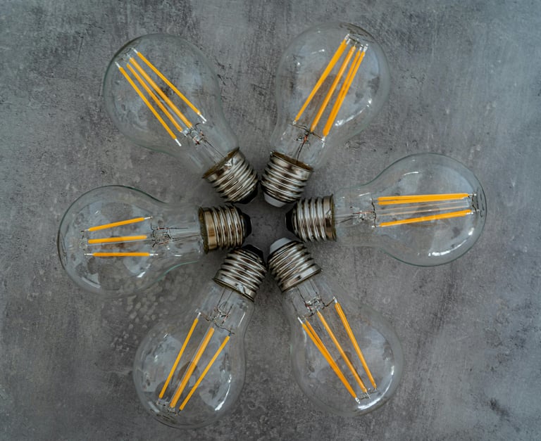 led light bulbs in a circle