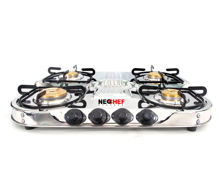 4 burner steel gas stove