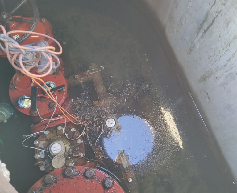 leak in a commercial water vault