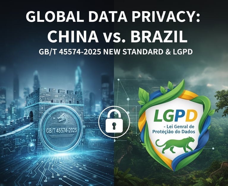Illustrative image of data privacy: China vs. Brazil.