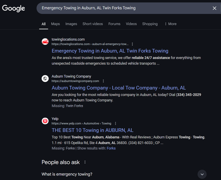 Towing Service SEO