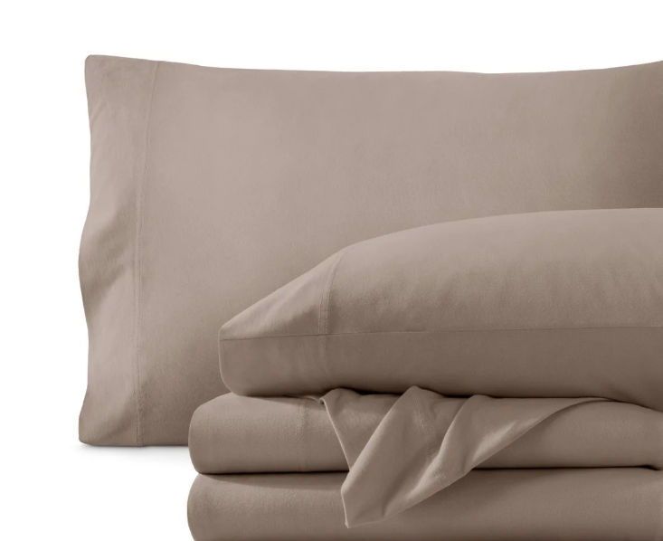 Soft organic cotton jersey sheet set by Bare Home.
