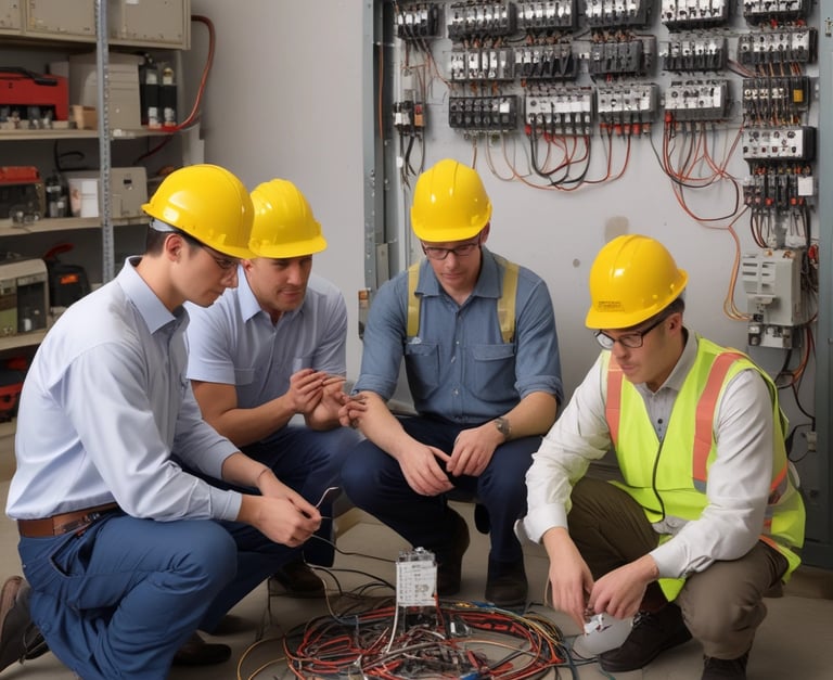 A group of people are attending a workshop focused on capacity building for instructors. The event is held in Padang and organized by various organizations, as indicated by the logos on the banner. A speaker in a red shirt is addressing the audience from a podium, while participants sit at round tables with water bottles and notes in front of them.