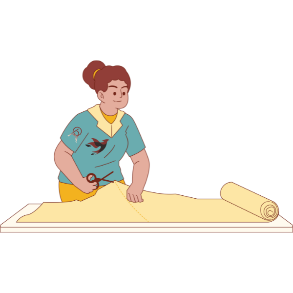 Woman cutting something using a scissor