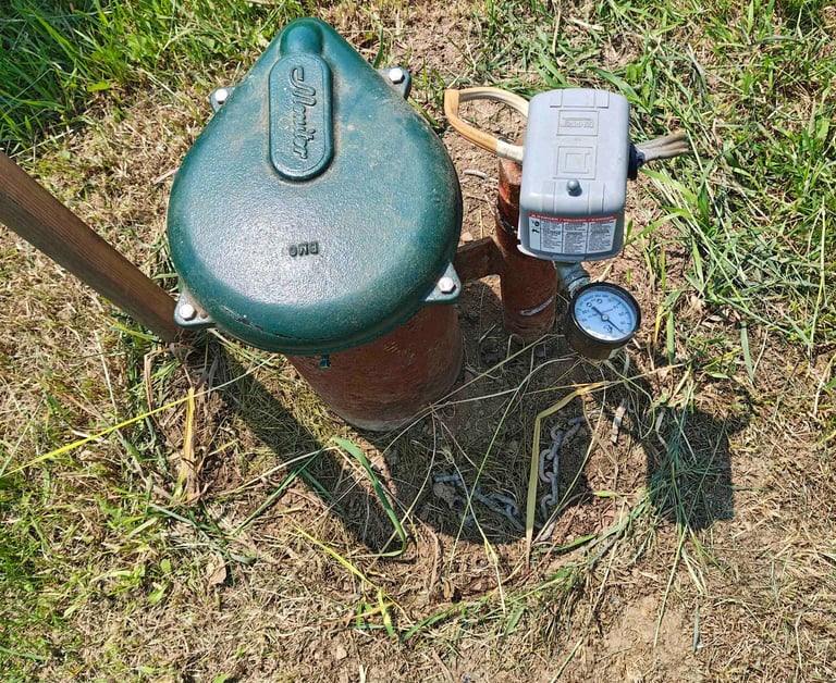well pump head cap and gauge
