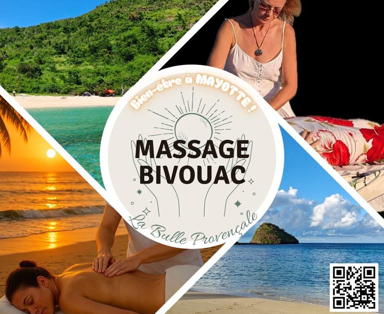 affiche massage en bivouac à mayotte