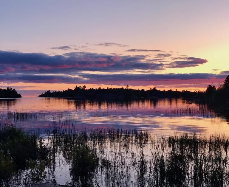 A shoreline marsh at sunset along Georgian Bay, near Midland.