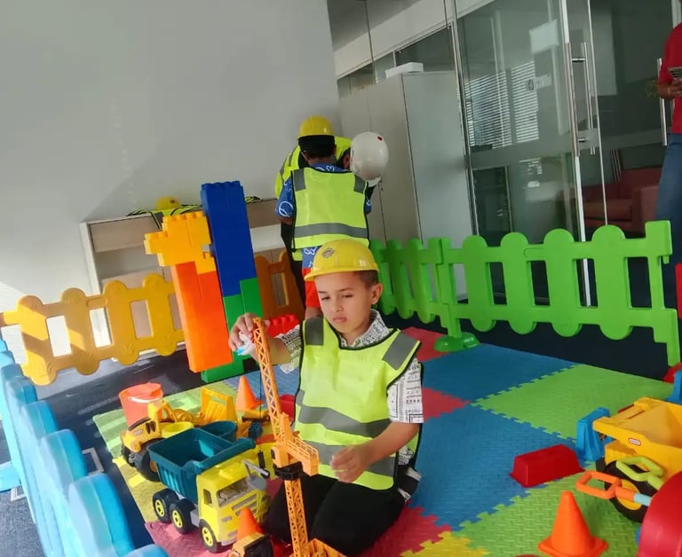 construction site theme play area for kids