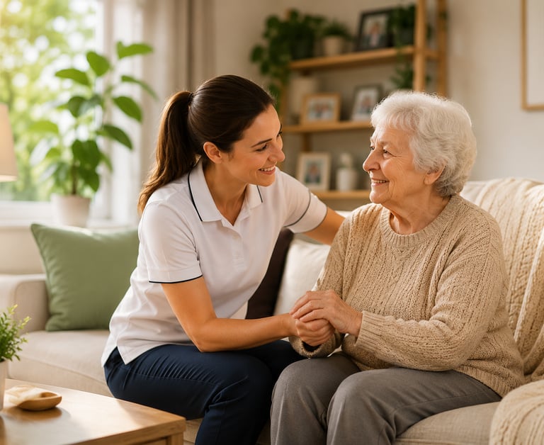 Physiotherapist giving support to the elderly patients